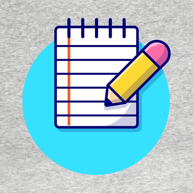 Pencil And Notes Cartoon Vector Icon Illustration by Catalyst Labs